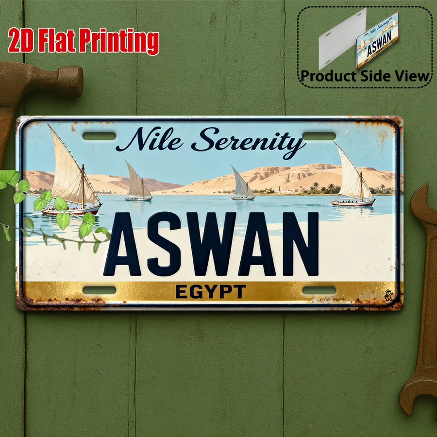 2D Flat, [2D Flat] 2D Flat Print, 1pc Vintage Metal Sign, Outdoor Plaque & Wall Decor 11.8