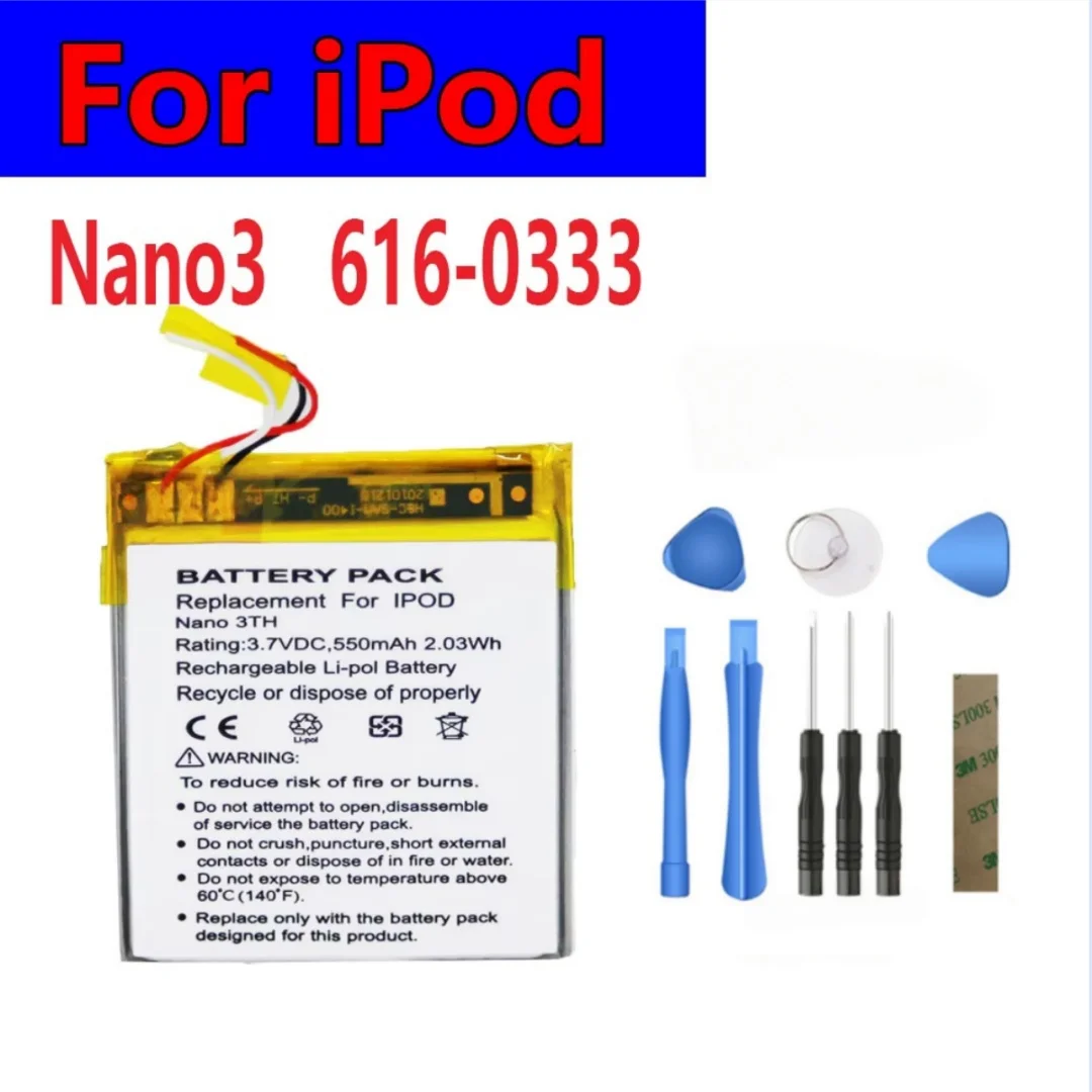 Original Replacement Battery For Apple ipod Nano 3 616-0337 3G 3rd 3Gen Generation 3TH MP3 A1236 Nano3 Battery + Free Tools