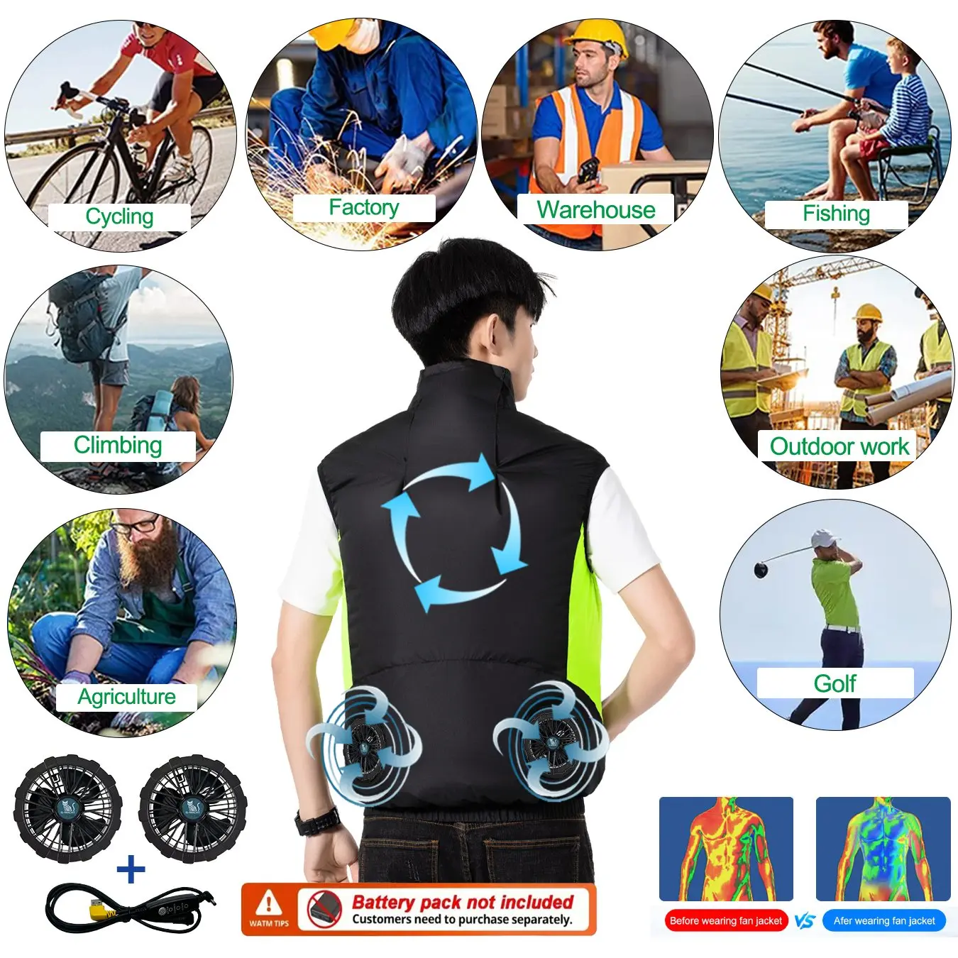 Summer Breathable Wearable Coo - Fishing Vest recension och pris
