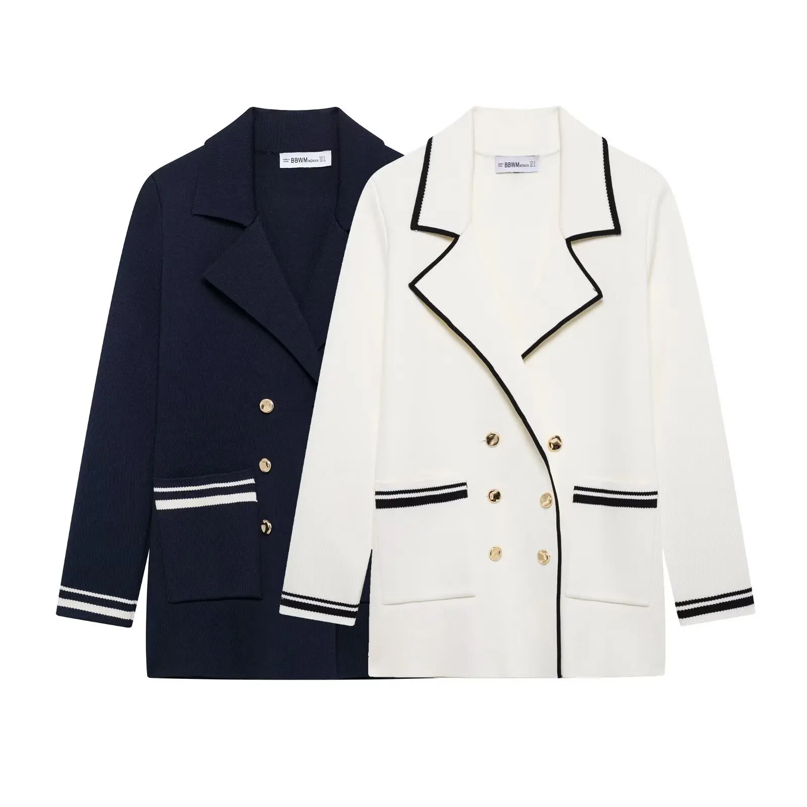 

Женский двубортный вязаный пиджак, весенняя модная оптовая продажа, прямые поставки с завода