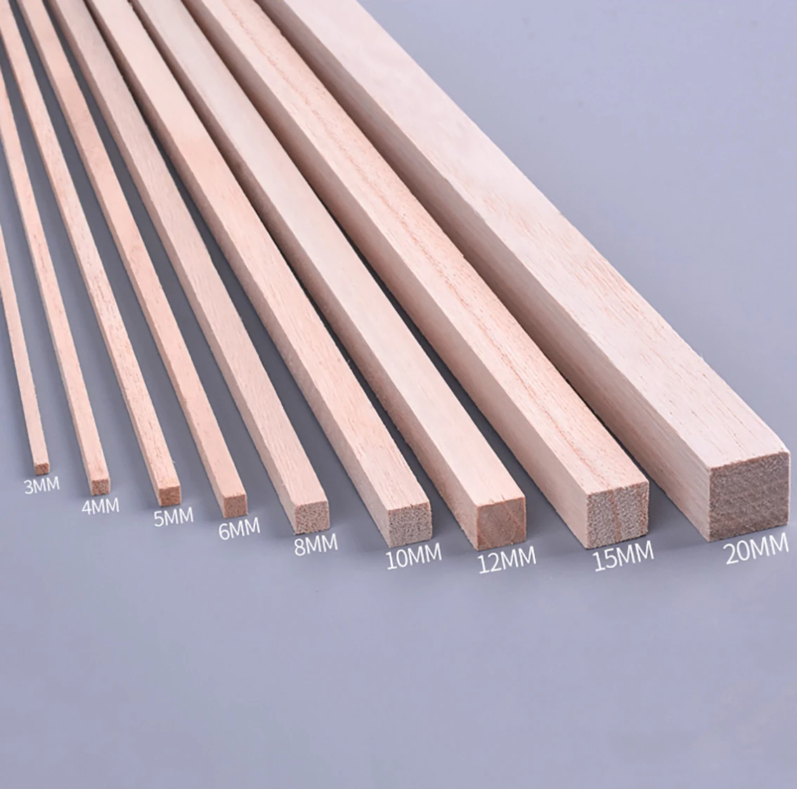 Solid Square Wood Strip 2/3/4/5/8/10/12/20mm*250mm Wooden Rods DIY Model Material Crafts Decoration Making Parts