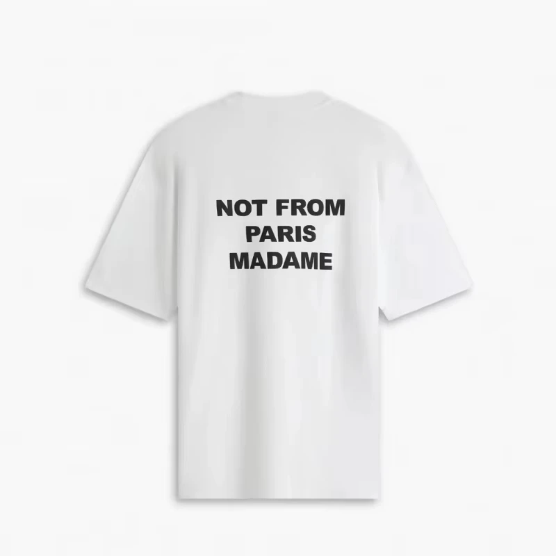 2025 تي شيرت جديد بشعار أسود ليس من باريس تي شيرت قطني فاخر بأكمام قصيرة تي شيرت علوي للرجال والنساء #3