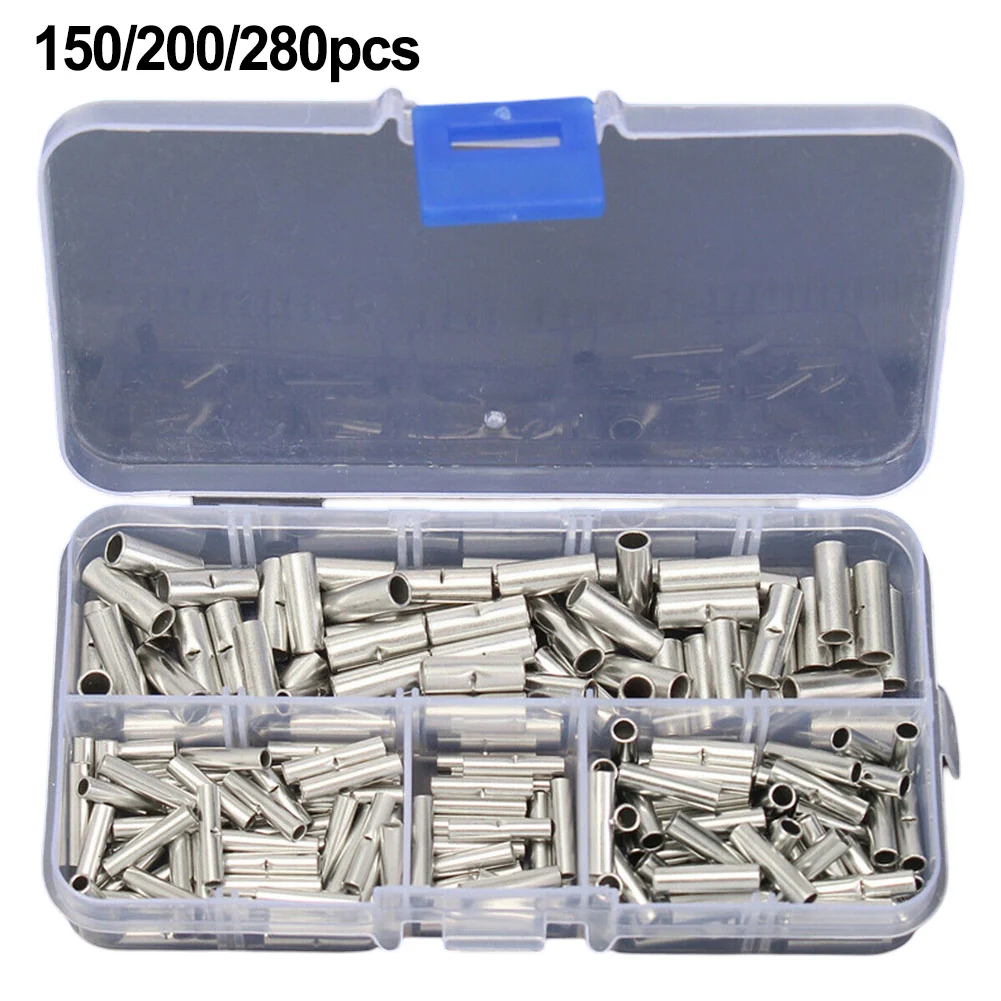 

150/200/280PCS Non-insulated Butt Connectors Wire Butt Connectors Wire Connectors For Auto DIY Aluminium Power Tool Parts