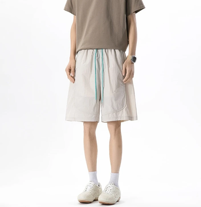 

Summer Solid Color Drawstring Fashionable Quick-Drying Shorts for Outdoor Sports, Leisure, Camping, Fishing, and Beach Wear