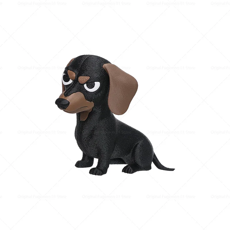 3D Printed Angry Dachshund Dog, 4.6inch Cute Pet Statue for Living Room, Perfect Present for Dog Lovers