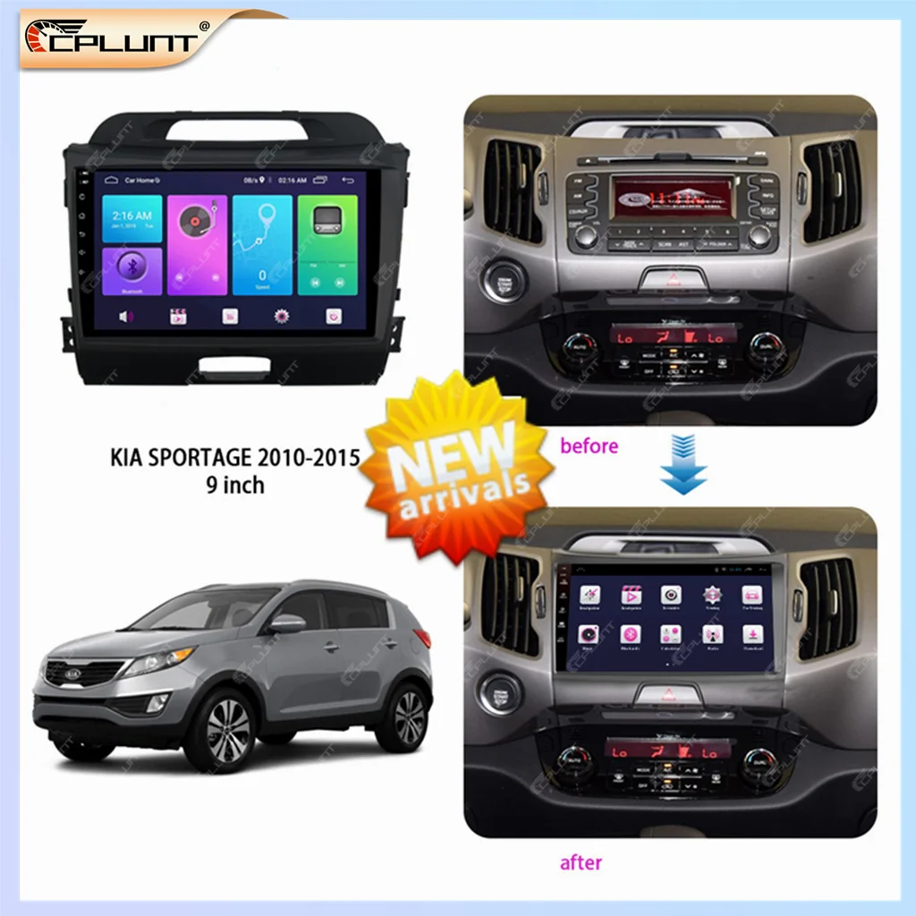 2 Din Car Stereo Radio Frame Fascia Adapter For KIA SPORTAGE 2010-2015 9 INCH Android DVD Dash Fitting Panel Kit