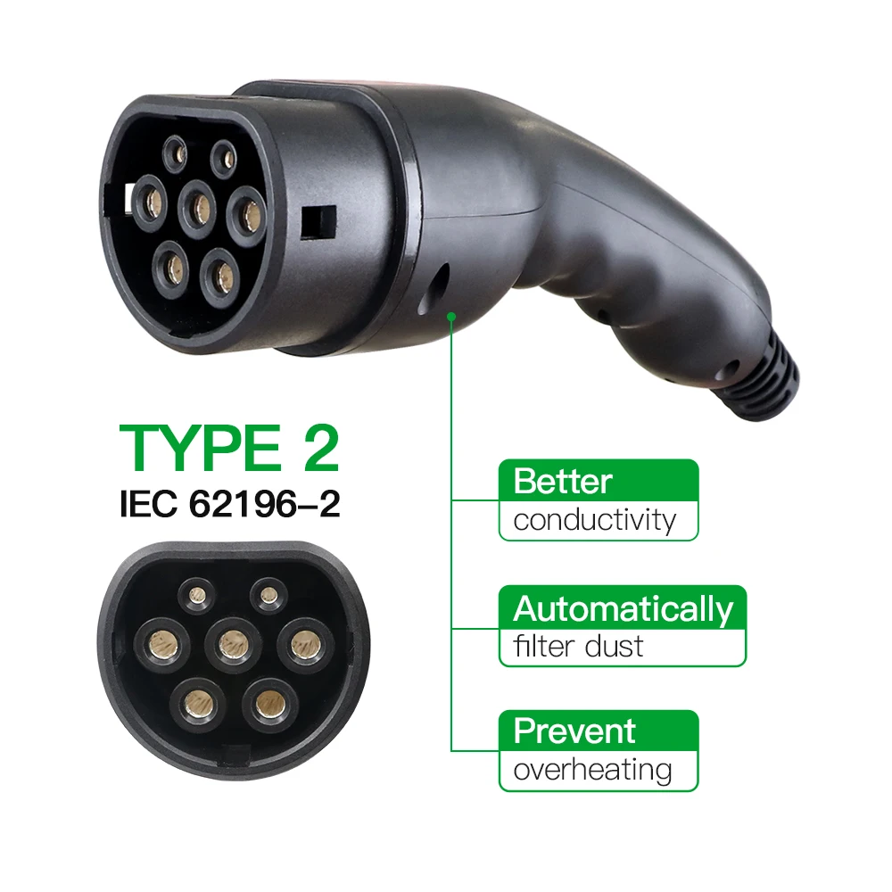 Caricabatterie portatile EV 16A 11KW tipo 2 IEC-62169 spina cavo 5M regolare la ricarica del Timer di corrente per auto veicolo elettrico ibrido