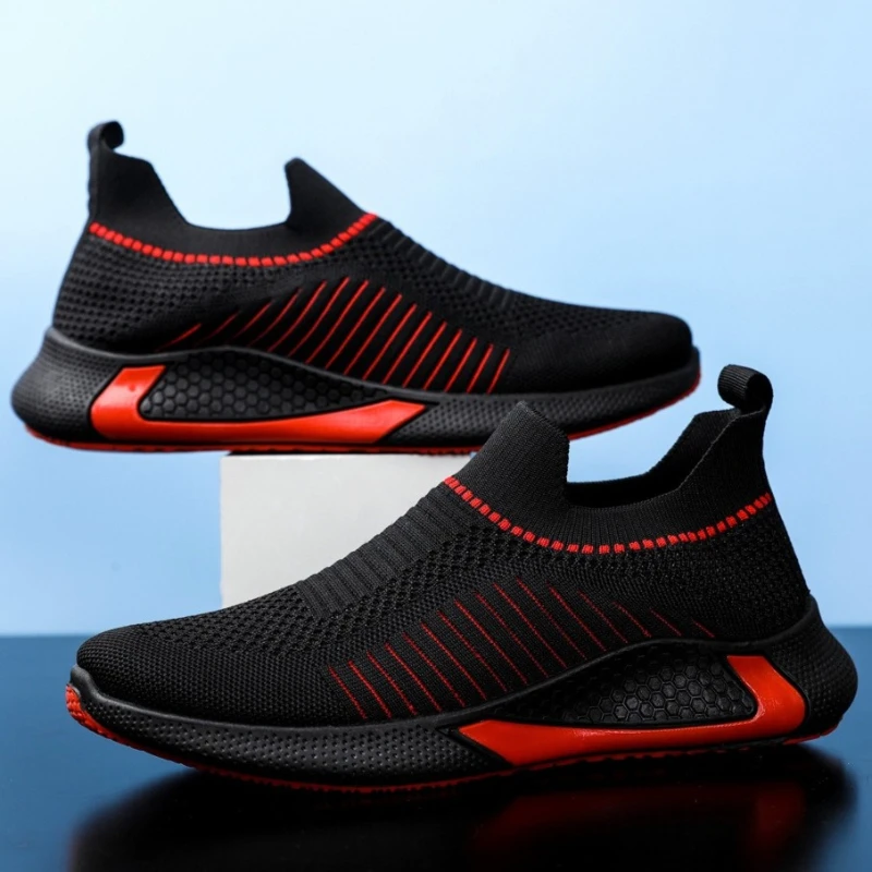 

Men's Slip-On Casual Sneakers Breathable Mesh Lightweight Non-Slip Walking Shoes Soft Sole Comfortable Lazy Shoes Daily Travel