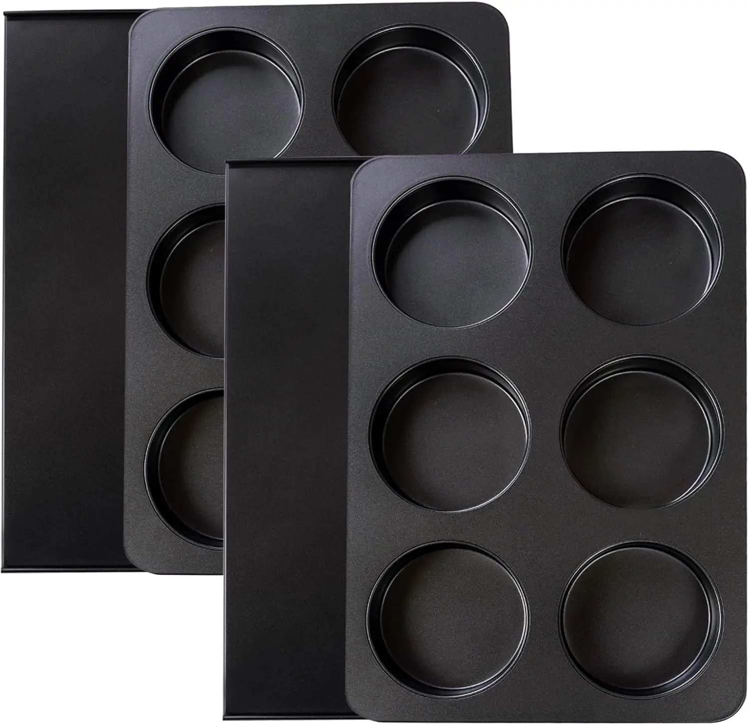 

Набор из 2 форм для маффинов с крышкой, 3,6-дюймовая антипригарная форма на 6 прямых ячеек для маффинов, кексов, гамбургеров