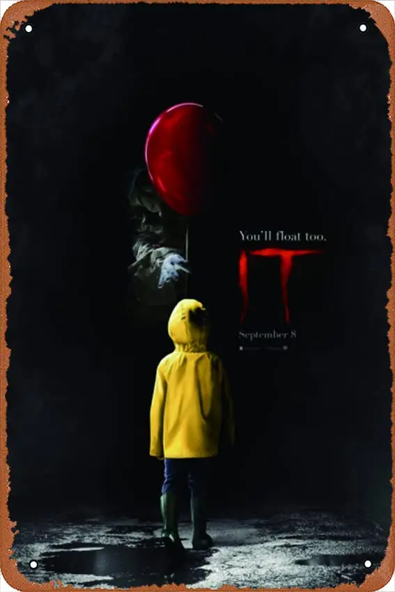 Винтажный Забавный жестяной знак из фильма «оно» Стивен Кинг хорр 2017, металлический жестяной знак 8x12 дюймов для кафе, бара