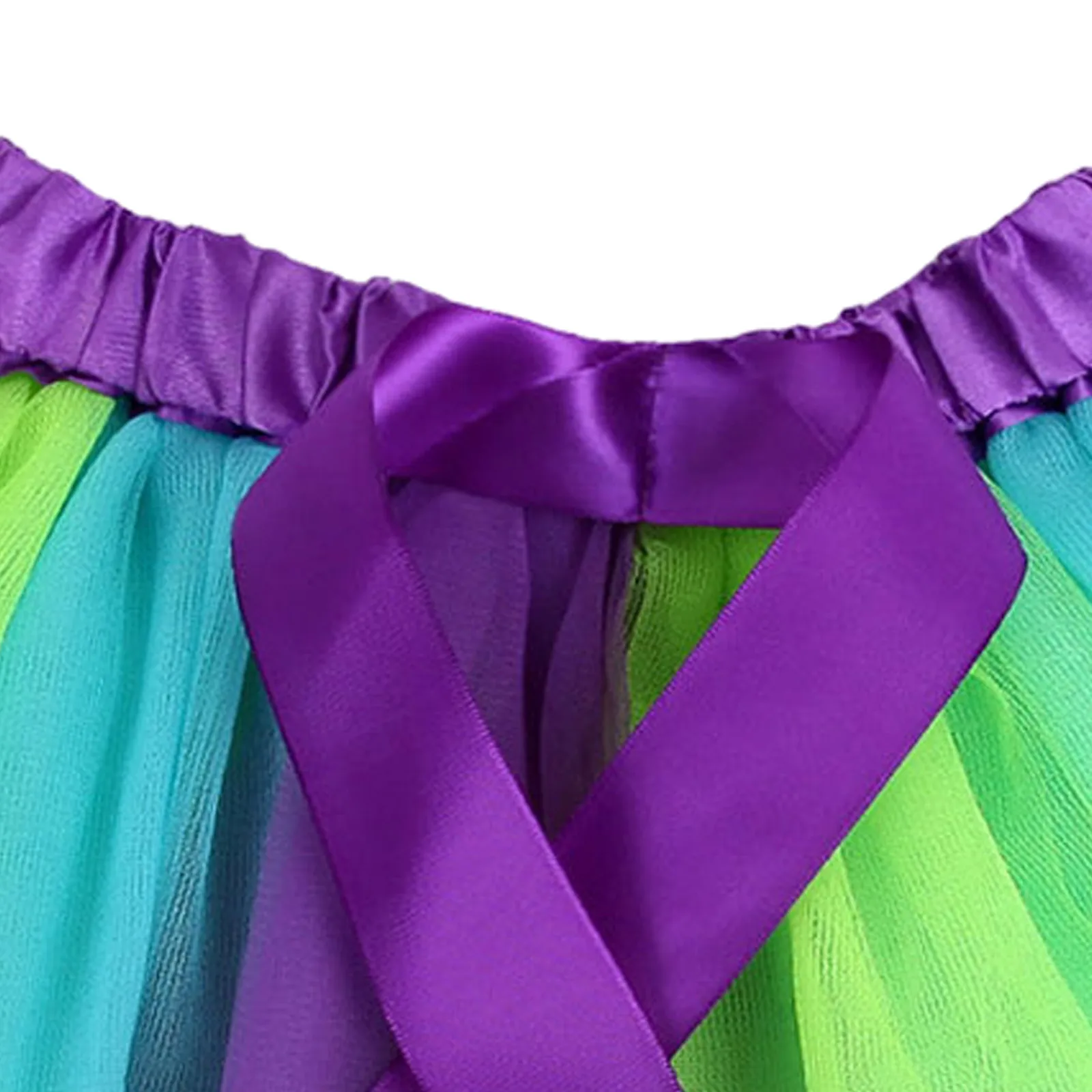 ملابس طفلة توتو تنورة قوس قزح الساتان تقليم تول تنورة مع القوس هالوين كرنفال حفلة تأثيري فستان بتصميم حالم زي