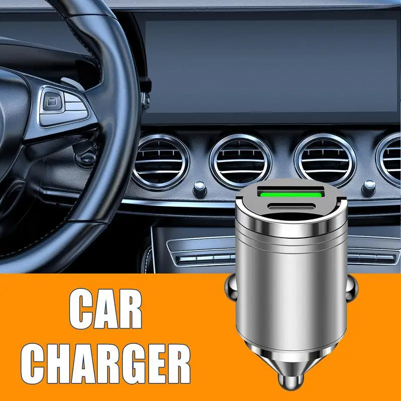 

Car Charger Port 100W Dual Port USB Car Charger Efficient & Safe Cell Phone Automobile Chargers For Laptops Mobile Phones