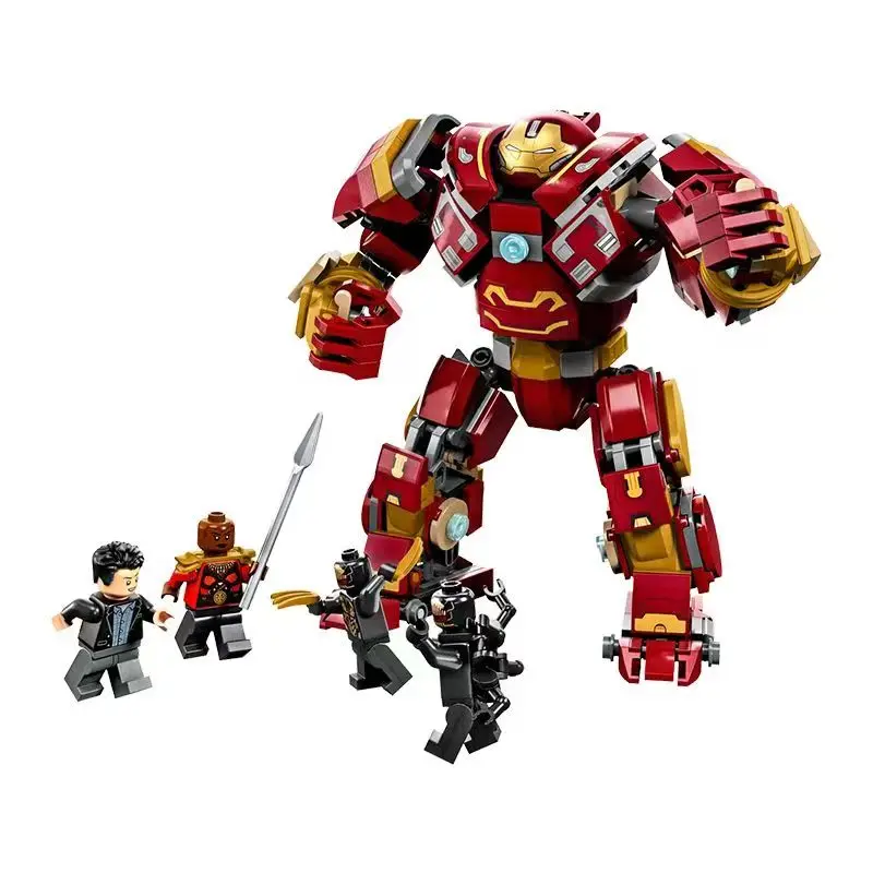 385PCS Marvel Super Heroes 76247 Model Bricks Anti Hulk Armor Battle Wakanda DIY Assemble Action Figure Building Block Toy Gifts