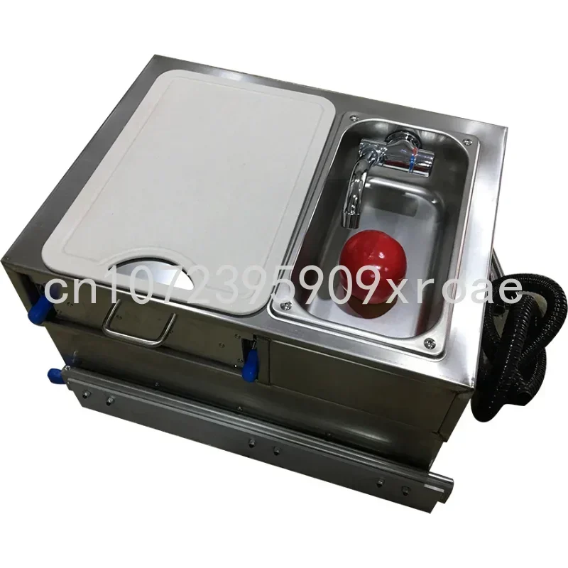 Stainless Steel Mini One Burner Pull Type Gas Stove Integrated with Sink and Drawer 540*400*310mm GR-C001