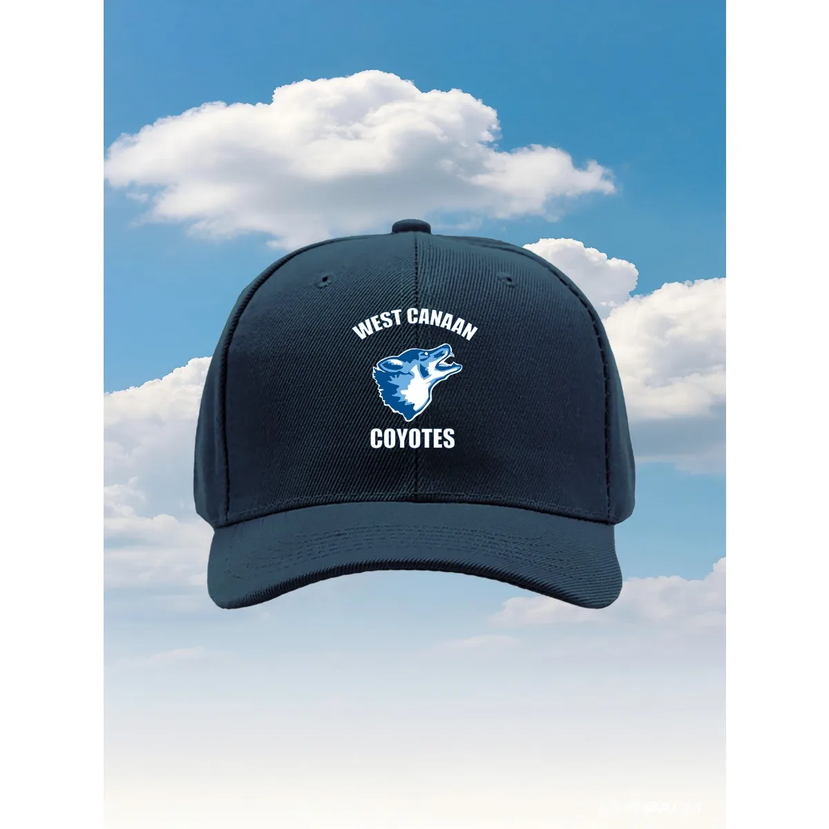 قبعة بيسبول بطابع West Canaan Coyotes - بوليستر، شعار رأس أزرق، نمط كاجوال للرجال والنساء، مثالية للخارج #3