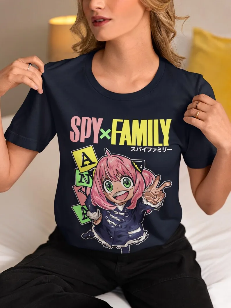 Anime Family Espionage Unisex T-shirt - Japanese Manga-Inspired, Secret Mission Theme, Otaku Gift, Classic Japan Style, 2020s Er