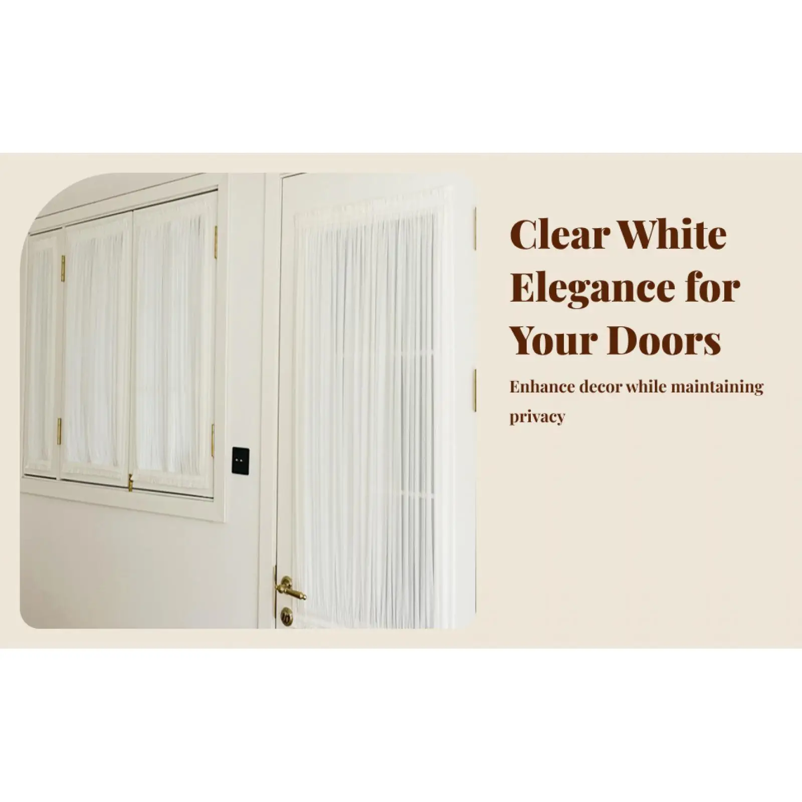 

Белые французские дверные шторы, карнизы, W137xL183см