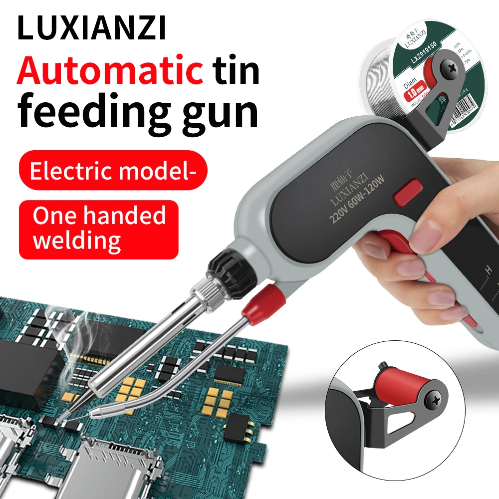 LUXIANZI Automatic Welding Send Tin Gun For PCB Solder Station Repair Tool Internal Fast Heating 80/120w Electric Soldering Iron