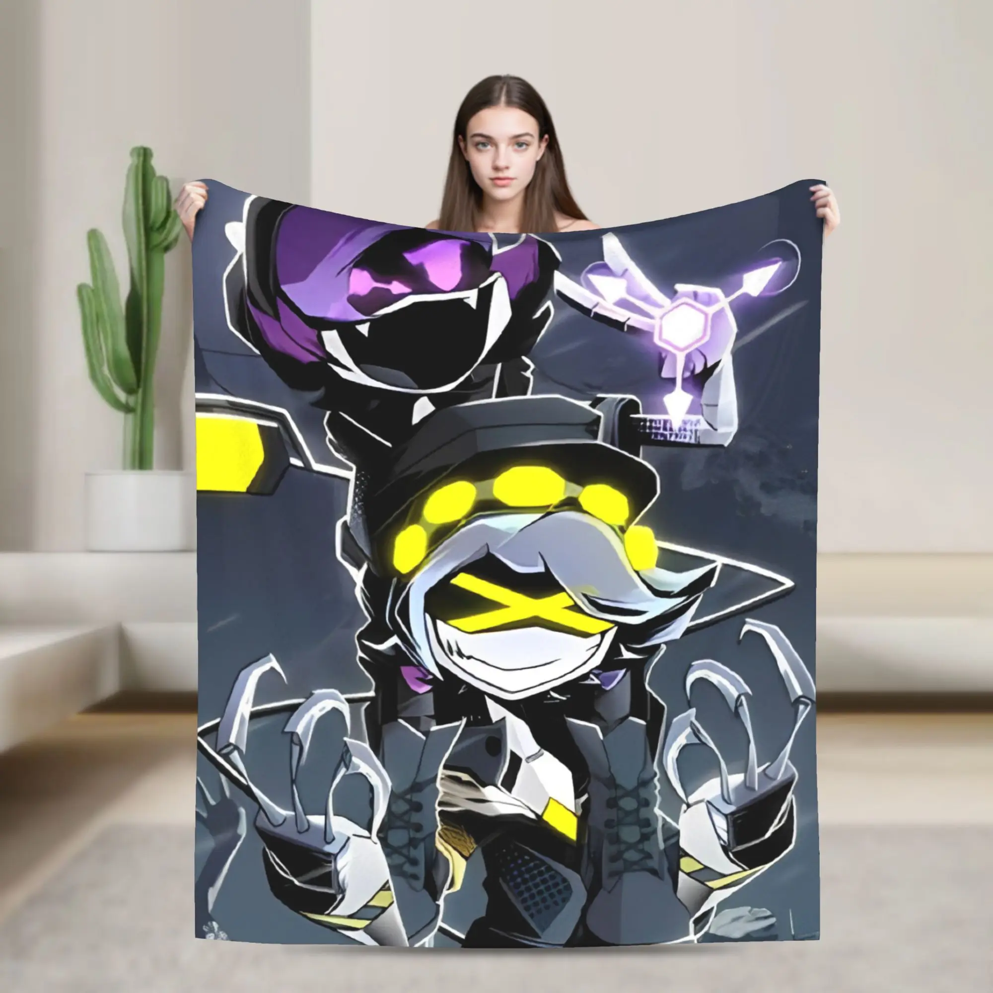 

Robot Murder Drones V Uzi Blanket Super Warm Funny Plush Throw Blanket For Bedroom Airplane Travel Flannel Bedspread Bed Cover