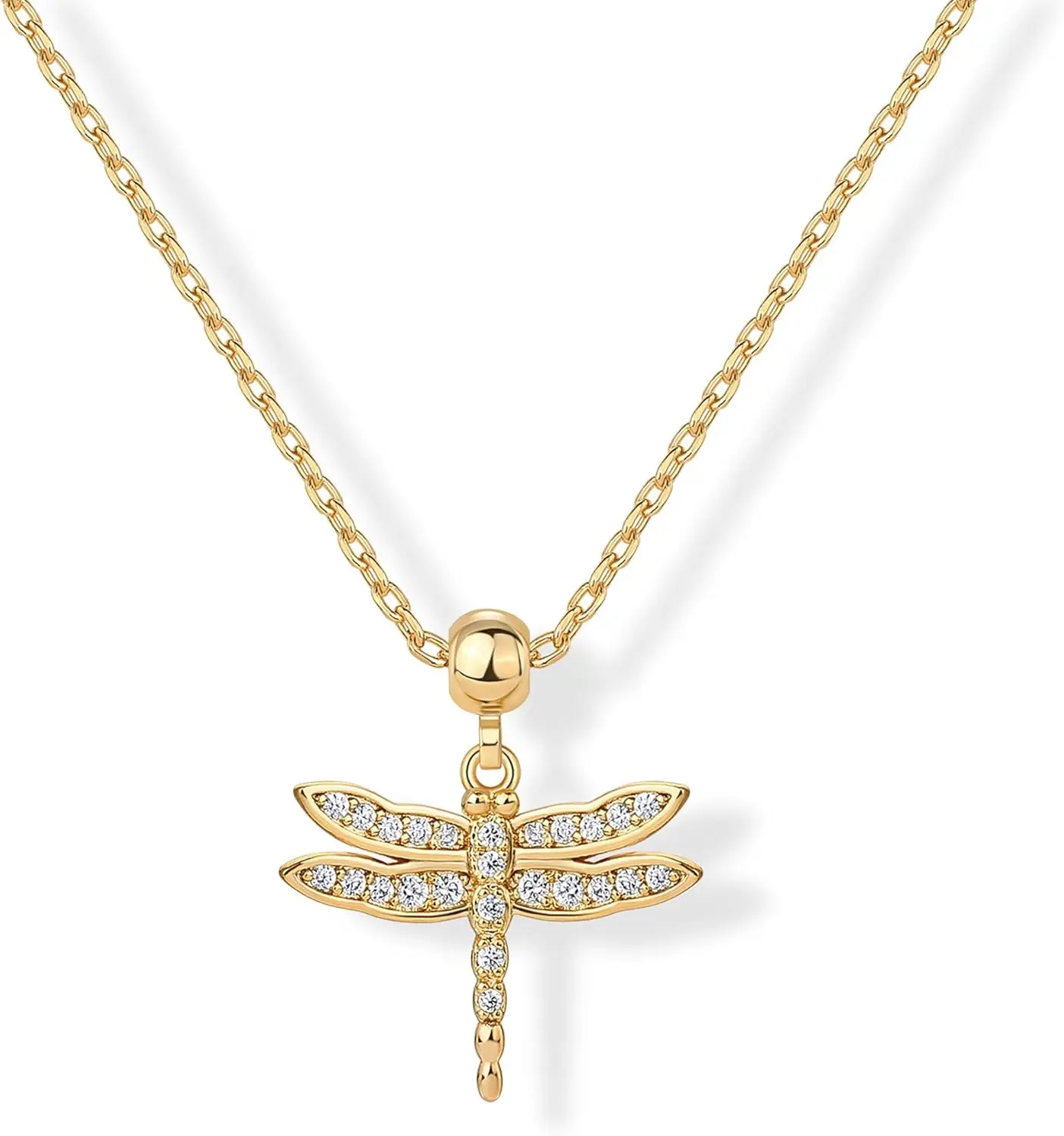 

Изящное ожерелье Pavoi с позолотой 14K и подвесками - регулируемая цепочка с золотым кулоном для женщин - съемный кулон с маленьким мотивом