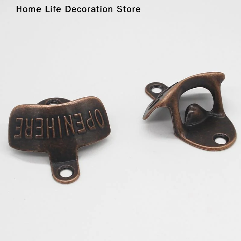 【H】Zinc Alloy Wall Bottle Opener Beer Retro Alloy Wall Mounted Beer Bottle Opener Kitchen Decor