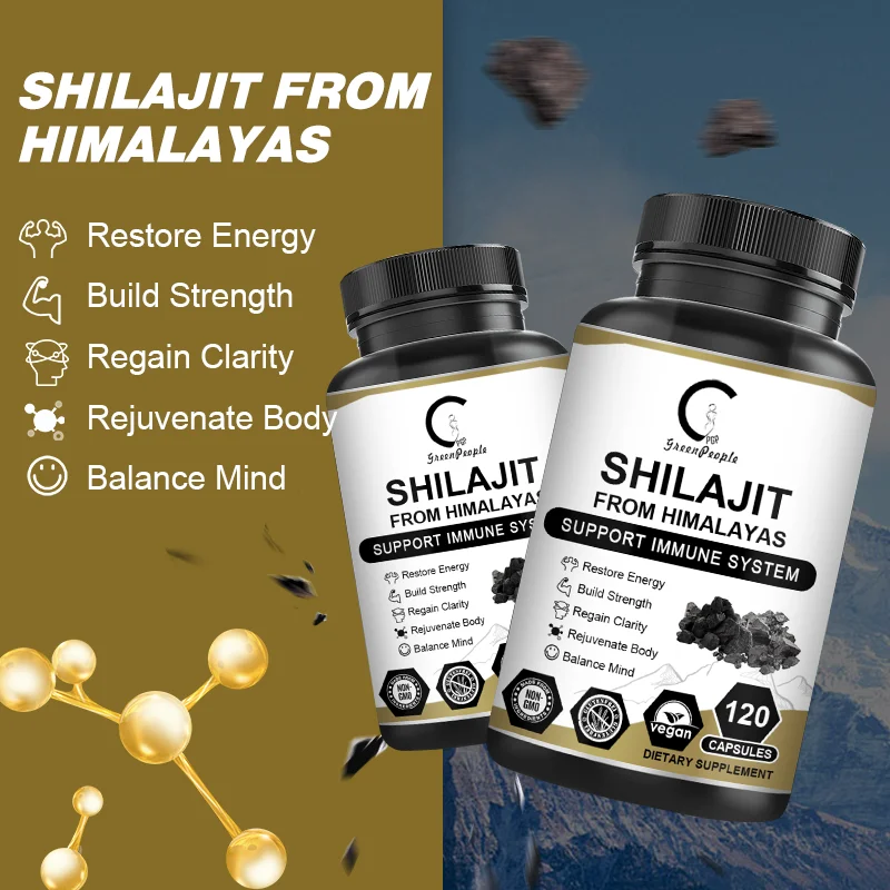 Himalaya Original Shilajit Capsules Fulvic Acid & 85+ Trace Minerals Hormonal Balance Beauty Health, Improve endurance, athletic