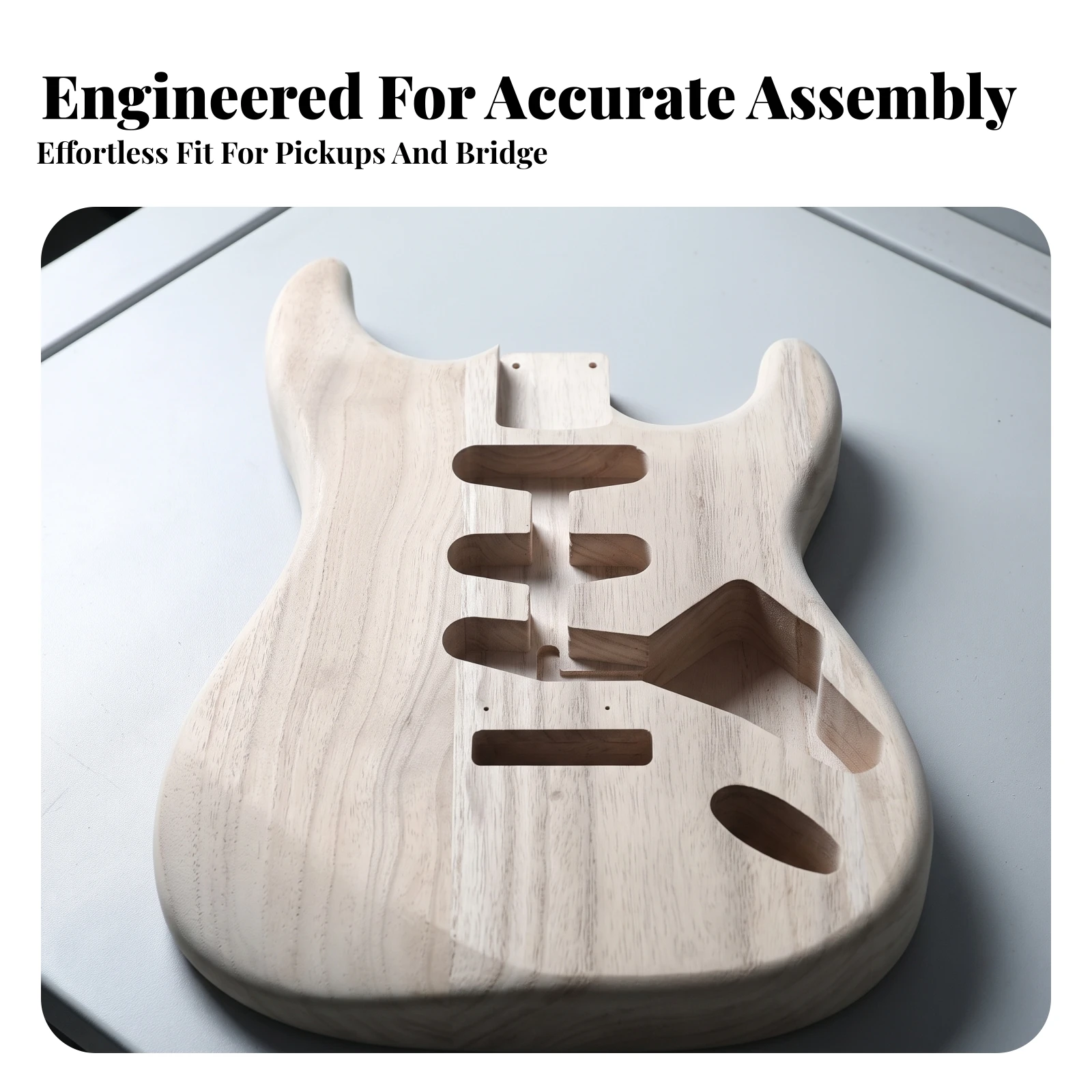 Unfinished Guitar Body Pre-Routed S-Type Guitar Body Instrument Part Customizable Custom for Luthiers
