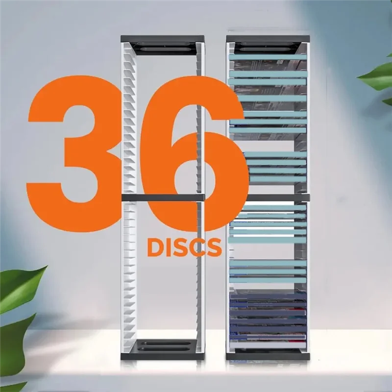 AA60-게임 디스크 보관함 PS4 ONES 용 PS5 용 범용 Nintendo 스위치 듀얼 레이어 홀더 공간 절약형 주최자