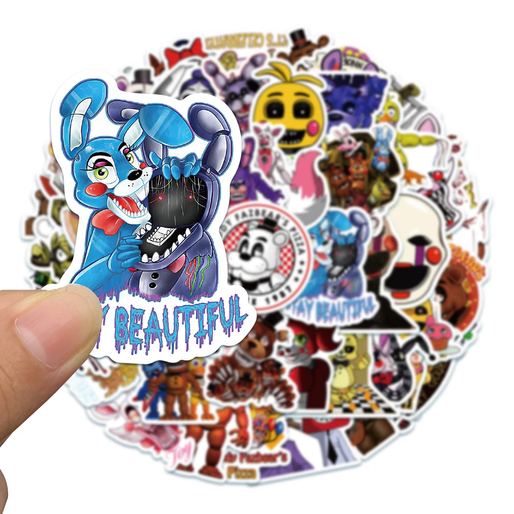 50PCS Five Nights at Freddy\'s Thriller Horror Game Graffiti Stickers Vinyl DIY Phone Car Laptop Fridge Anime Decal Sticker Toy