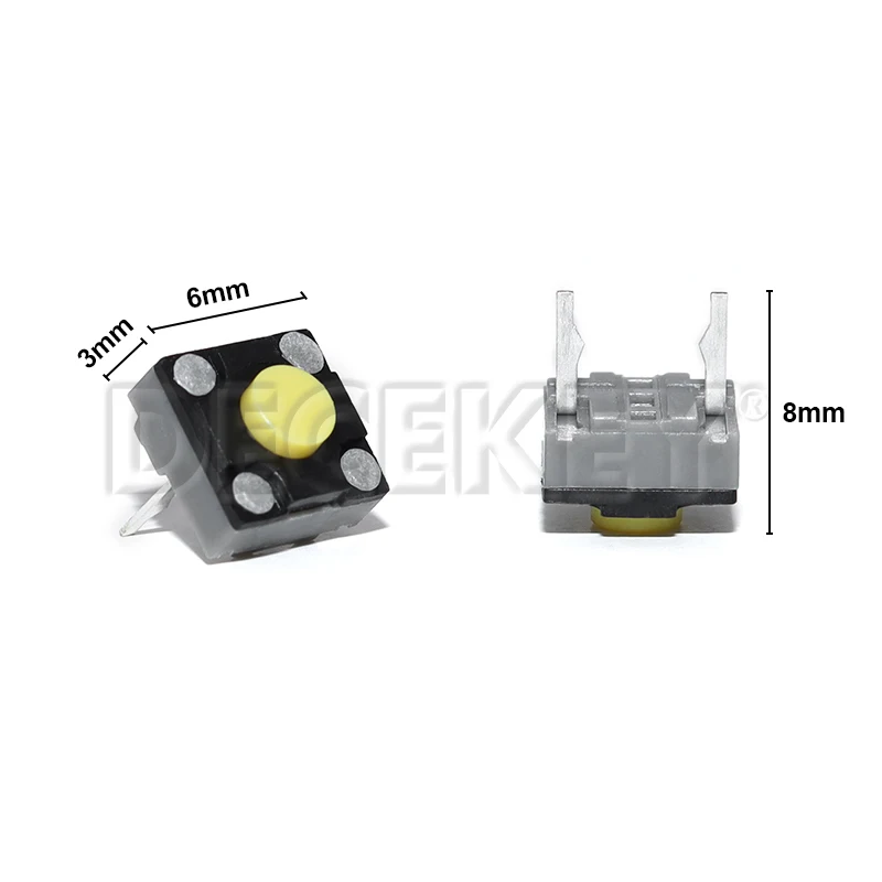 10Pcs New 6*6*4.3MM Mute button quare silent micro switch Tact Button Switch 6*6*4.3mm DPI keys