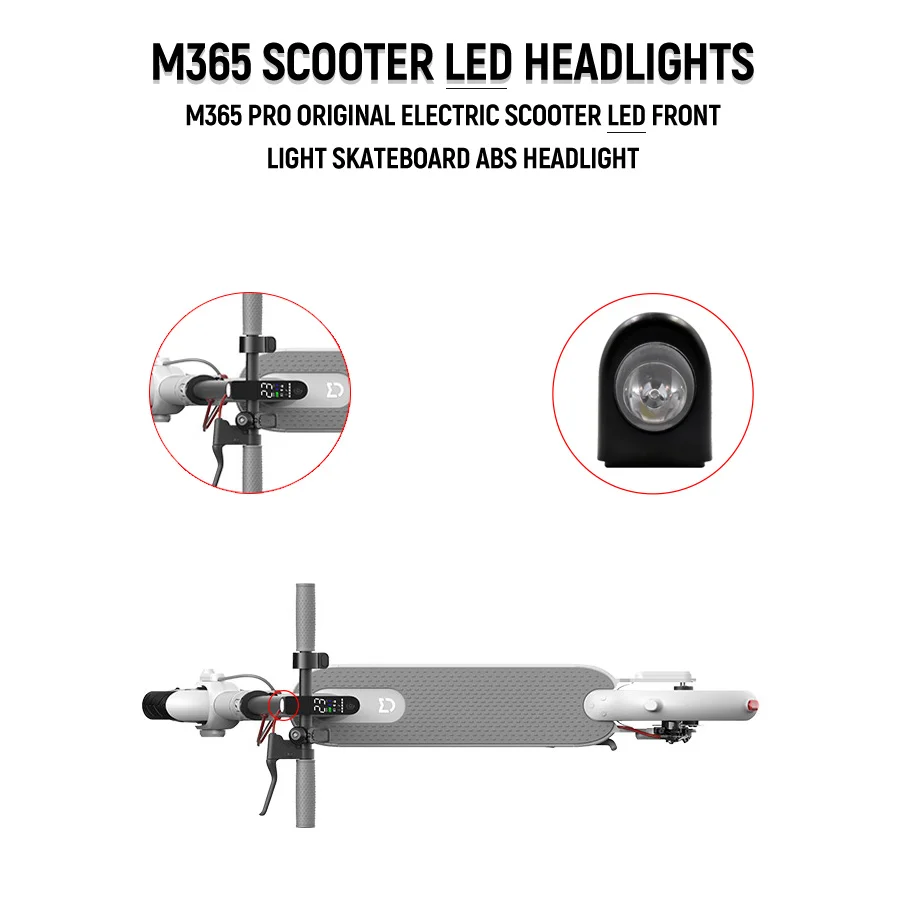 Front Headlight Lamp For Xiaomi Mijia M365 Pro Electric Scooter Waterproof Head Lamp Led Front Replacement Flashlight Parts