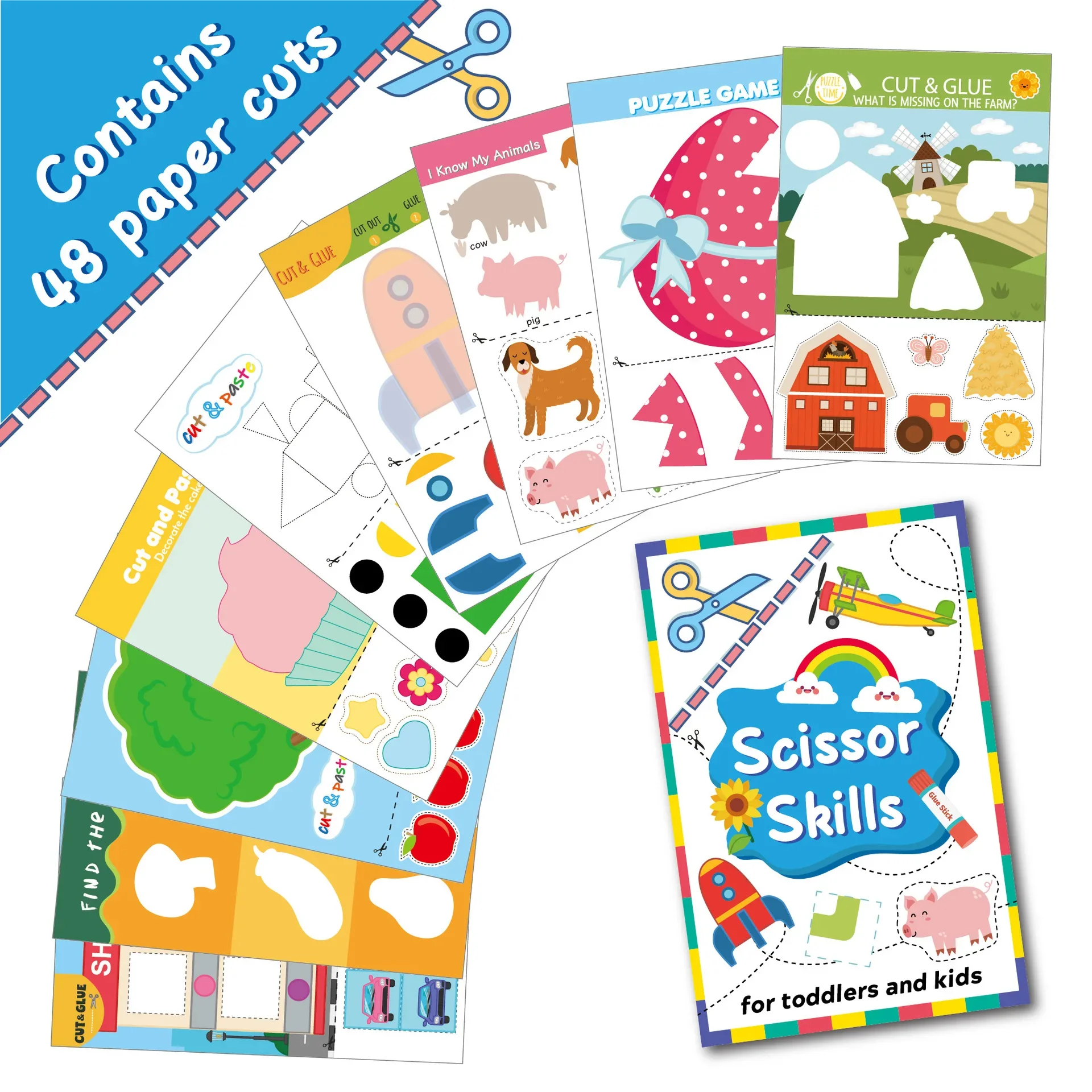 Coupe-papier européen pour enfants, artisanat d'art, jouets de bricolage, dessin animé drôle, interaction parent-enfant, cadeau exquis Kawaii pour meilleur ami