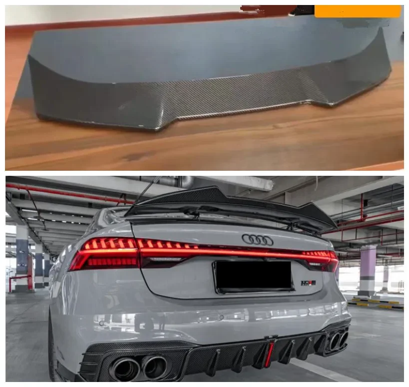 

REAL CARBON FIBER REAR WING TRUNK LIP TAIL SPOILER FOR AUDI A7 S7 RS7 C8 2019 2020 2021 2022 P STYLE