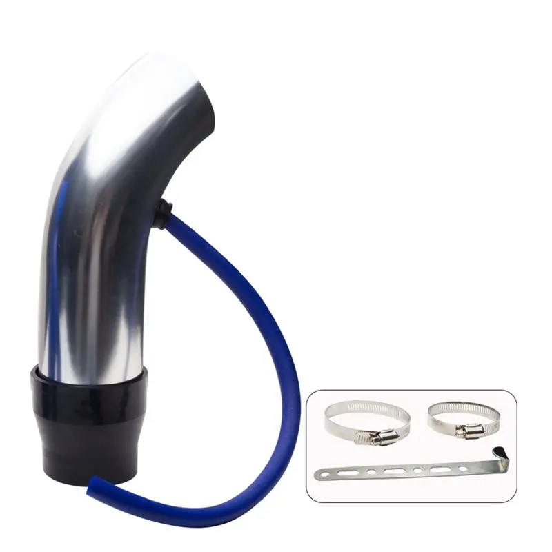Liga de alumínio de alumínio 3 "75mm sistema de entrada de ar frio para carro turbo tubo de indução kit guia de entrada prata