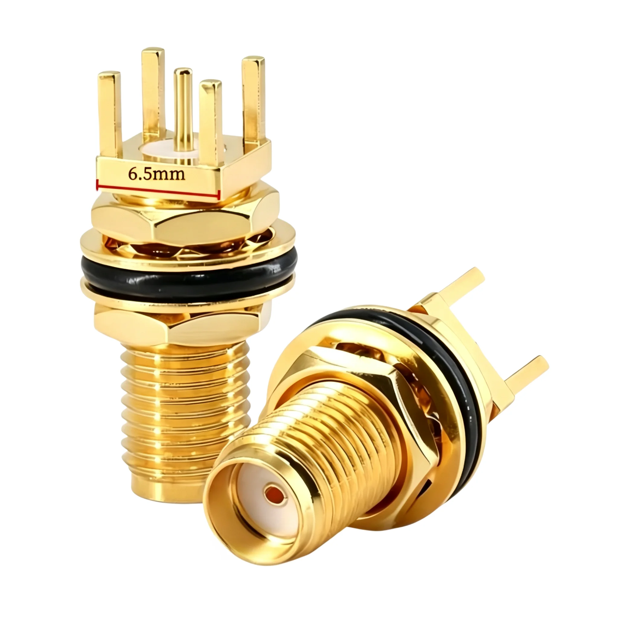 2PC SMA Male/ Female RF Coax Connector PCB 2-Hole Panel Mount Solder Post Wire Terminal Adapter Goldplated Wholesale Price