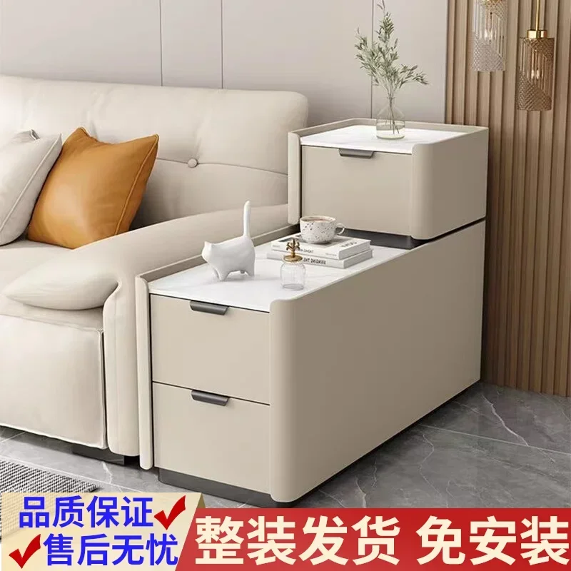Light luxury high-end solid wood small crevice simple modern side cabinet