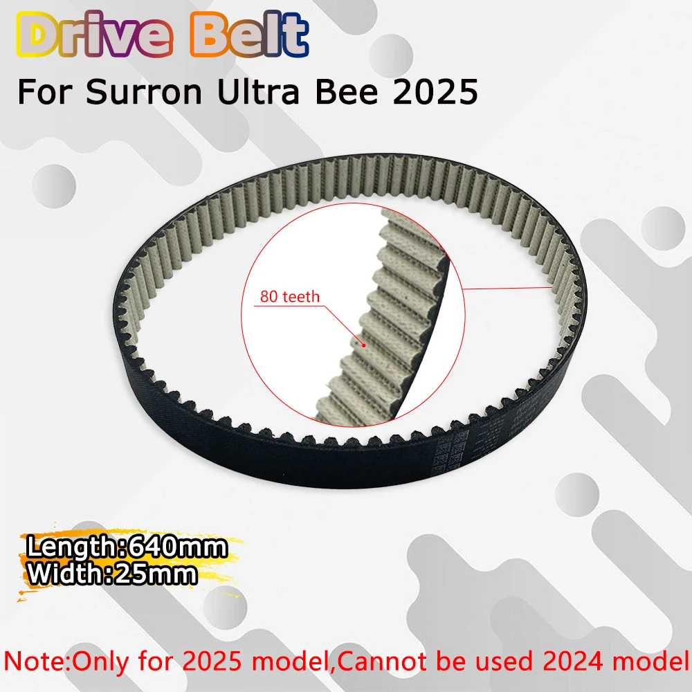 OTOM Motorcycel 640mm Drive Belt For 2025 SURRON Ultra Bee 80 Teeth Transmission Belts Sur-Ron Electric Dirt Bike Accessories