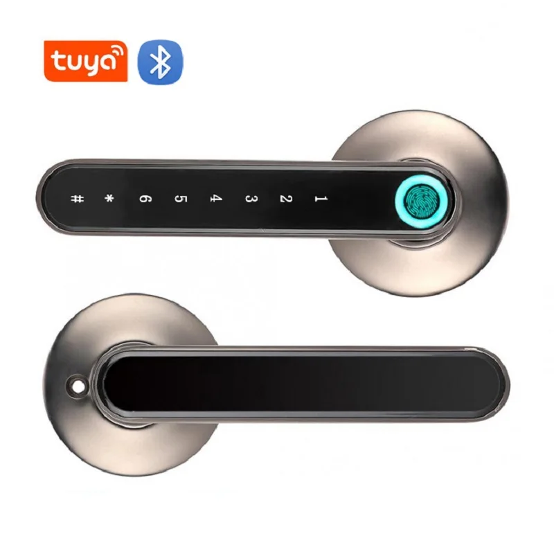 

WAFU Tuya Smart Home Biometric Fingerprint Digital Electronic Password Handle Knob Door Lock for House Security Protection