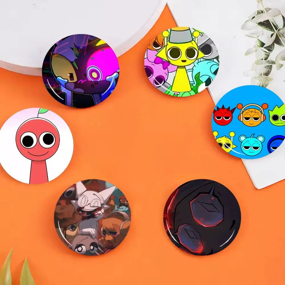 G-Game S-Sprunki 25 32 44 58 75mm Round Badges Brooches Lapel Pins Fashion Accessory Holiday Present Gift