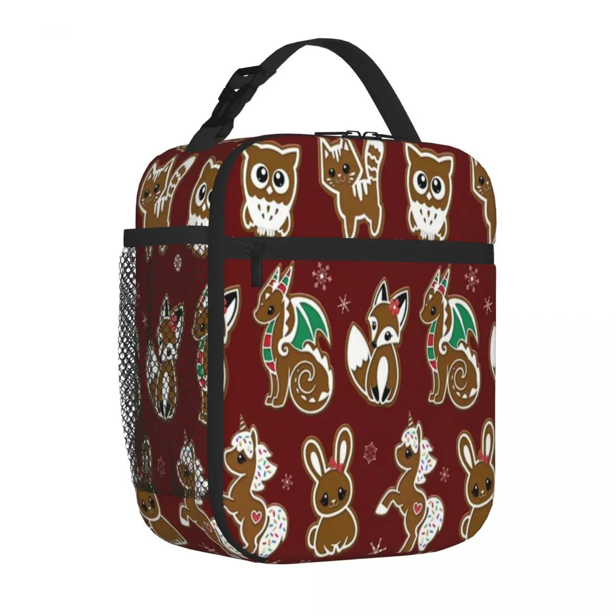 Bestselling Gingerbread Beasties Striped Waterproof Lunch Bag Overnight Trip Adjustable Strap Lunch Bag