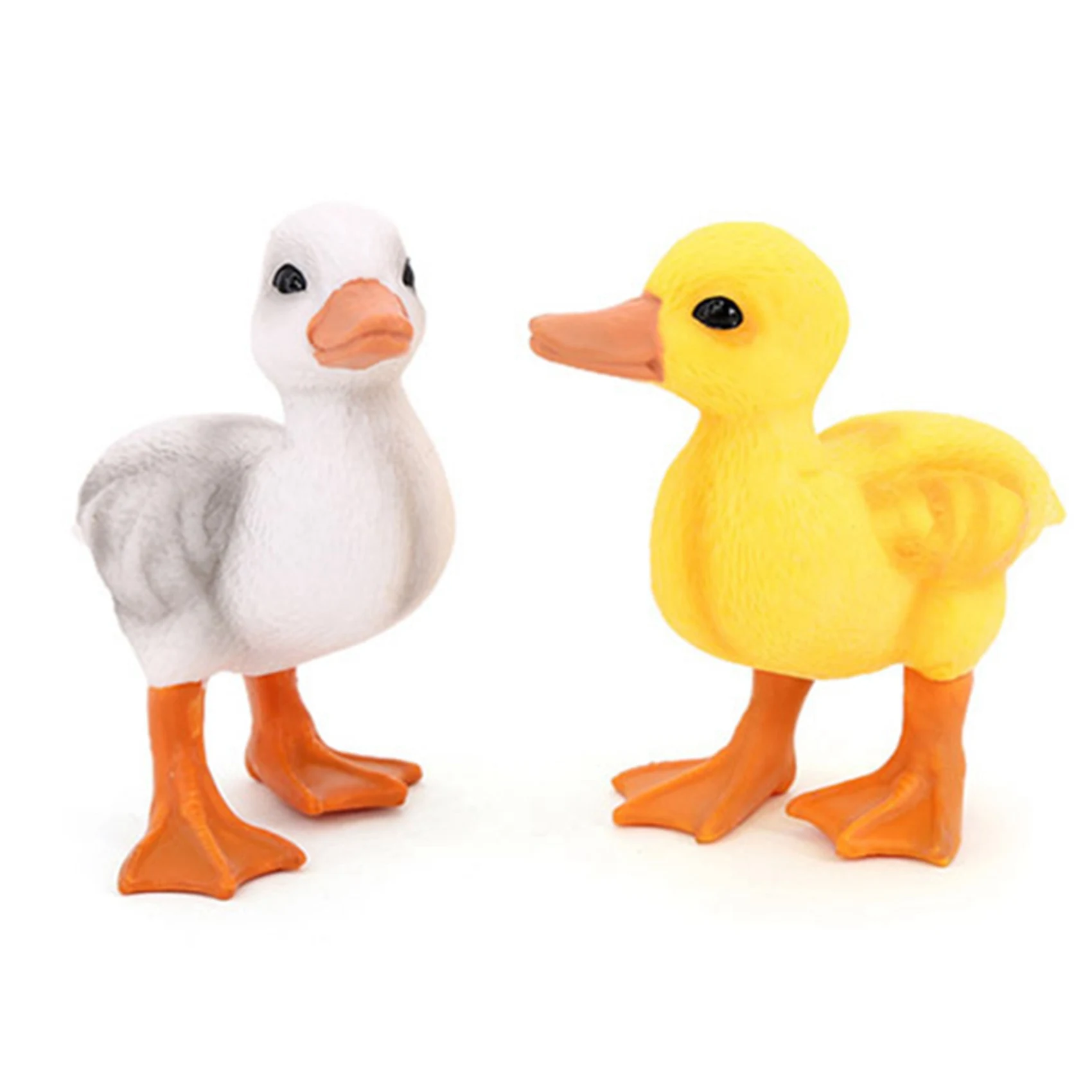 L67a patos de fazenda estatuetas de animais realistas patinho pequeno pato figuras de animais para crianças favores de festa brinquedos amarelo