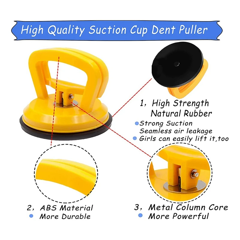 Suction Cup Dent Puller 3 Pack Dent Removal Kit Handle Lifter,Powerful Car Dent Remover