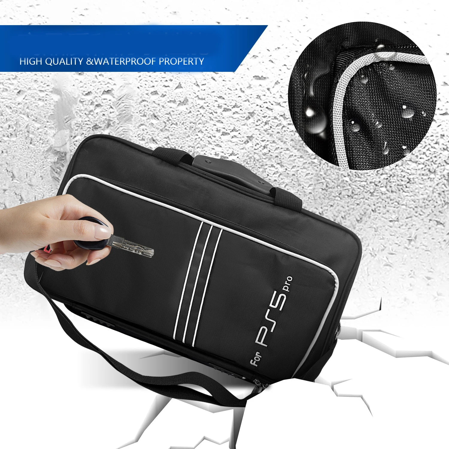 Carrying Case Shockproof Carrying Bag For PS5 pro Shoulder Bag Console Controller Portable Protective Travel Case Large Capacity