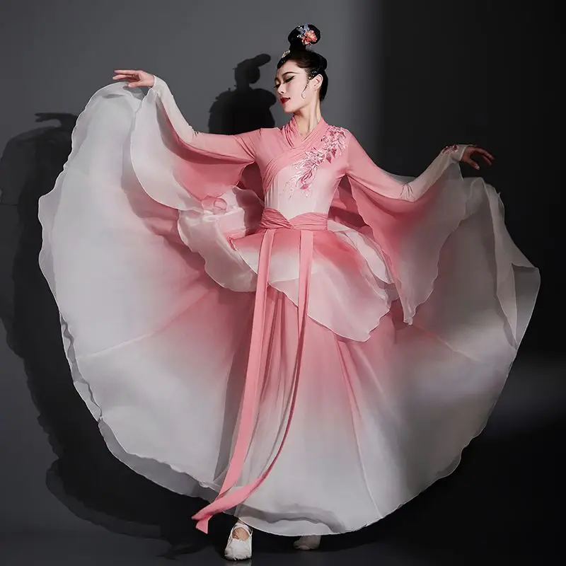 Classical Dance Calling Fish Hanfu Song Performance Dress New Drama Dance Art Exam Dancing Suit Group Dance Fairy Air Fan Dress