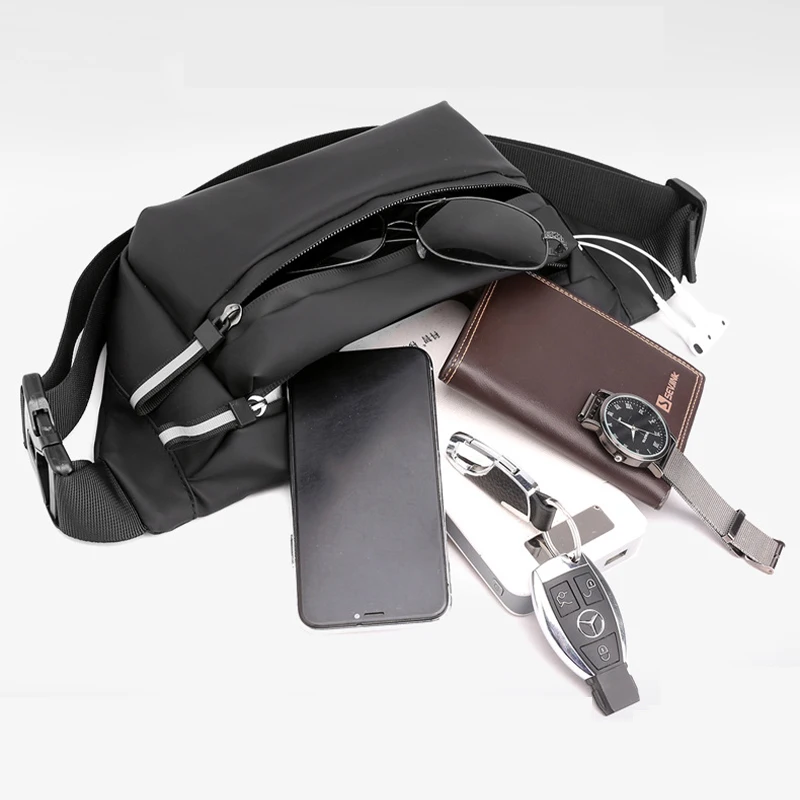 Bolsos de pecho clásicos para hombre, riñoneras impermeables multifunción, bolsas de deporte de viaje al aire libre, bolso cruzado informal con bolsillo para teléfono