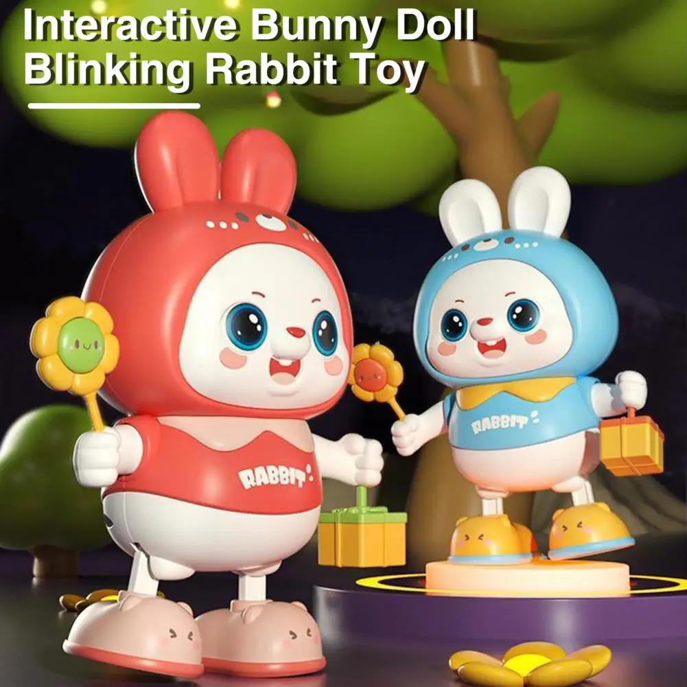 Early Education Toy Adorable Battery-powered Dancing Rabbit Toy with Light for Early Education Cartoon Bunny Doll for Kids