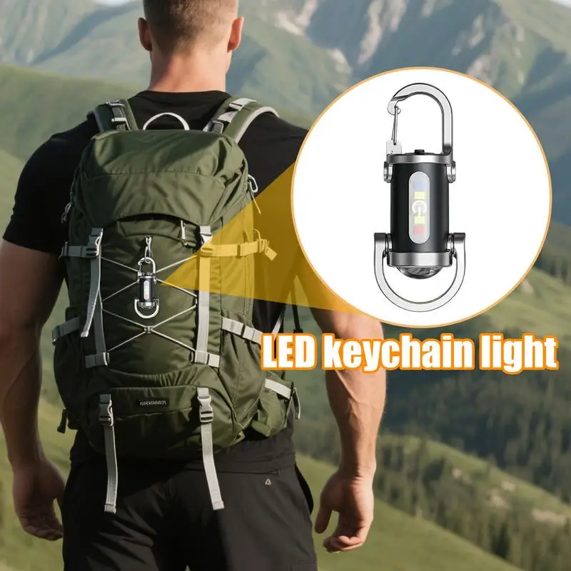 Wiederaufladbare Schlüsselanhänger-Licht, USB-Aufladung, kleine Camping-Taschenlampe, Outdoor-LED-Lampe, Taschenformat für Überleben, Angeln, Rucksackreisen