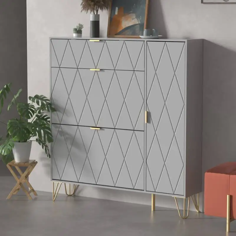 Dustproof Nordic Shoe Cabinet Minimalist Legs Corner Apartments Shoe Cabinet Space Saving Flip Schuhschrank Furniture For Home
