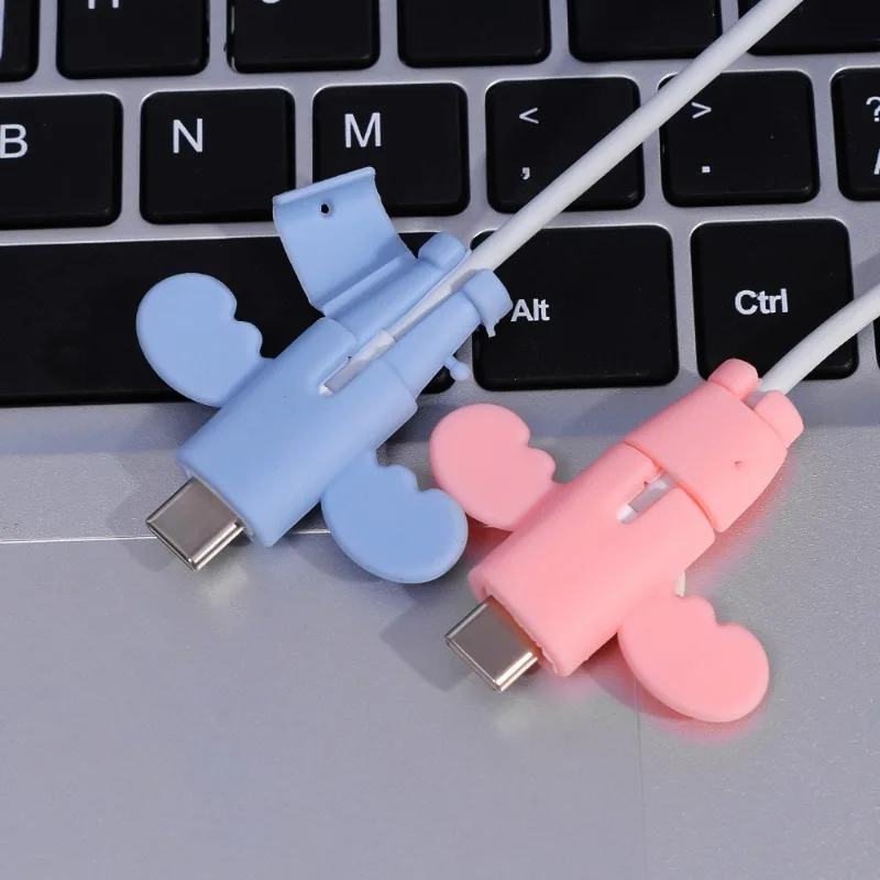 Cable Protector Cute Wing Cable Universal Silicone Data Cable Winder Wire Cord Organizer Cover for Iphone USB Charger Cable Cord