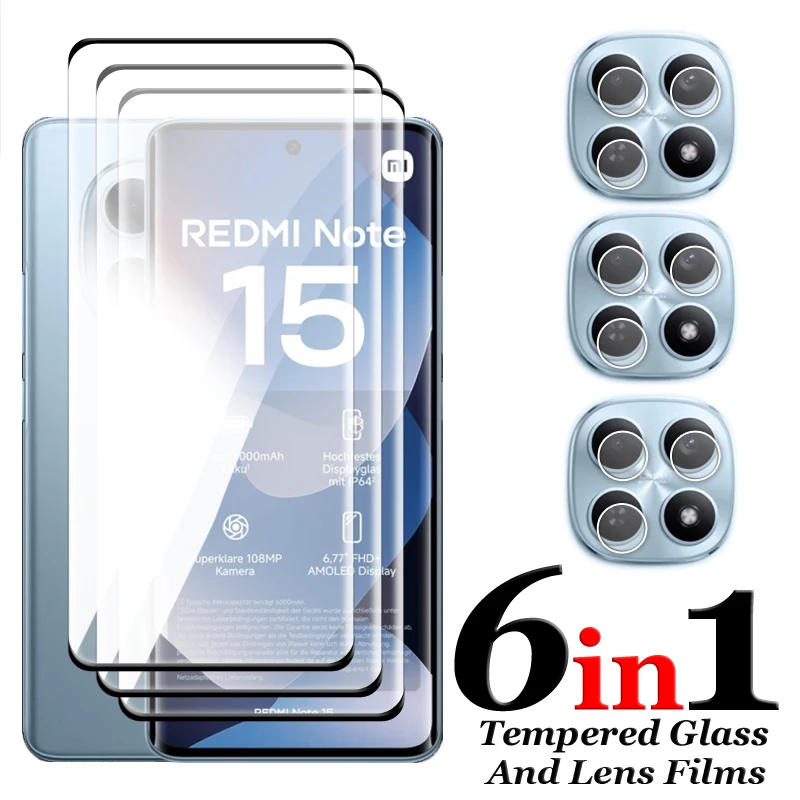Für Redmi Hinweis 15 4G Glas Für Redmi Hinweis 15 4G 5G Globale Gehärtetem Glas 3D gebogene Screen Protector Für Redmi Hinweis 15 Objektiv Film – Detail 1